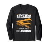 I'm Only Here My RC Plane Is Charging Vintage RC Aircraft Long Sleeve T-Shirt