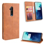 OnePlus Bofink Vintage 7T Pro leather kotelot - Ruskea