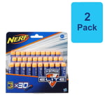 2 x Hasbro Nerf N-Strike Elite Dart Refill Pack of 30 For Ages 8+