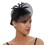 SJTJSPX Chapeau Fascinator Femme Chapeau Bibi de Mariage Chapeau Mariage Nuptiale Bandeau Voile en Maille Accessoires de Cheveux Serre Tête Cocktail Tea Party Église Club Pince à Cheveux