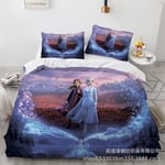 Elsa Cover Cartoon Frozen Printed Sängkläder Set Påslakan Quilt Cover Örngott Barn Present#10 UK DOUBLE 200x200cm