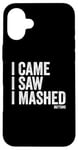 Coque pour iPhone 16 Plus I Came I Saw I Mashed Buttons Jeux vidéo Gamer Noob