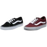 Vans Women's Ward Sneaker, Canvas Burgundy, 5 UK Wm Filmore Decon Suede