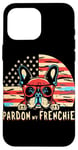 Coque pour iPhone 16 Pro Max Bouledogue français Pardon My Frenchie America Retro Sunset Dog