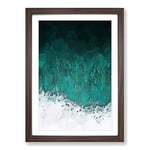 Big Box Art Magic of The Waves in The Maldives in Abstract Framed Wall Art Picture Print Ready to Hang, Walnut A2 (62 x 45 cm)