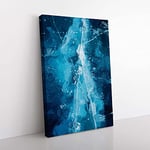 Big Box Art The Cracked Ice in Abstract Canvas Wall Art Print Ready to Hang Picture, 76 x 50 cm (30 x 20 Inch), Teal, Turquoise, Blue, Turquoise, Blue