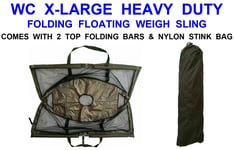 WC XL HEAVY DUTY FLOATING FOLDING WEIGH SLING+STINK BAG FOR CARP WEIGHING SCALES