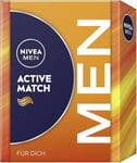 NIVEA MEN Active Match Coffret cadeau pour homme avec produits pour la peau fatiguée, coffret cadeau avec gel douche, crème pour le visage et déodorant pour homme