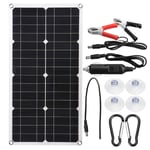 Kit De Panneau Solaire De Chargeur De Batterie Solaire, Panneau Solaire Monocristallin 12v 25w, Kit De Panneau Solaire, Pour Camping-car, Yacht,