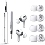 Coussinets de rechange pour Airpods Pro 2, bouchons d'oreille en silicone, pinceau de nettoyage avec 4 paires de bouchons d'oreille en silicone pour Airpods Pro 2/1, 4 tailles (S/M/L/XL).[G1057]