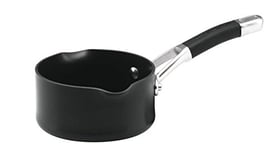 Circulon Premier Professional Milk Pan with Pouring Lips 14cm - Non Stick Milk Pan, Induction Suitable Milk Saucepan with Stainless Steel Base, Dishwasher Safe, Black