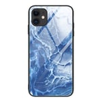 iPhone 12 mini - Hybridskal med baksida i härdat glas - Marmordesign - Style C