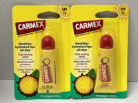 Carmex SPF15 Pineapple Mint Moisturising Lip Balm 10g | Tingle Free | Pack Of 2