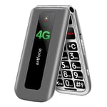 artfone 4G SIM-Free & Unlocked Mobile Phones, Flip Phone, Senior Basic Big Button Mobile Phones F30 for Elderly People with 2.4" Inch Screen, SOS Button, Talking Numbers, USB-C, Torch, Charging Dock