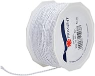 C.E. Pattberg MOSEL Ficelle blanc, 50 m de Cordelette Tissée, Largeur 2 mm, Accessoire pour Décoration, Bricolage, Travaux Manuels et Emballage Cadeau