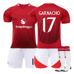 Manchester United Hemmafotbollströja Barn 2024-2025 Kit Nr 17 Garnacho 24#