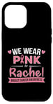 Coque pour iPhone 12 Pro Max Ruban rose « We wear pink » pour Rachel, soutien contre le cancer du sein