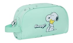 Snoopy Groovy - Grande Trousse de Toilette pour Enfant, Adaptable à la Voiture, idéale pour Les Enfants de 5 à 14 Ans, Confortable et Polyvalente, qualité et résistance, 26 x 16 x 9 cm, Couleur Vert