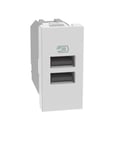 BTICINO MatixGO Prise de courant avec port USB 1 module Blanc JW4191AA Chargeur USB avec deux ports type A, 15 W