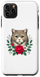 iPhone 11 Pro Max Roses Flowers Napoleon Cat Minuet Cat Case