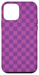 Coque pour iPhone 12 mini Violet, motif damier, carreaux