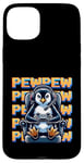 iPhone 15 Plus Cute Gaming Penguin Pew Video Game Graphic Men Kids Women Case