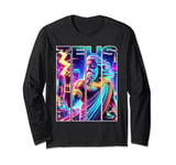 Electric Thunder: Zeus in the Retrowave Realm Long Sleeve T-Shirt