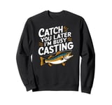 Funny Fishing Vintage Graphic Fisherman Witty Fish Dad Joke Sweatshirt