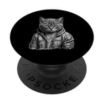 American Shorthair Cat Thug Cat Gangster Cat Gangster Life PopSockets PopGrip Adhésif