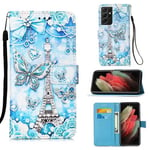 Samsung Galaxy S21 Ultra      Designer PU Case      EiffelTower