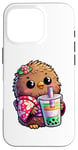 iPhone 16 Pro Kiwi Bird Drinking Bubble Tea Japanese Kimono Case