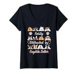 Womens Easily Distracted by English Setter Irish Setters Funny V-Neck T-Shirt