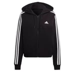 adidas Sweat à Capuche Essentials 3 Bandes French Terry Bomber avec Fermeture éclair intégrale pour Femme