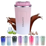 EACHPT Travel Mug, 510ml Coffee Travel Mug with Leakproof Lid,Stainless Steel Thermal Cups for Hot Drinks,Reusable Vacuum Insulated Coffee Cups, Travel Coffee Mug for Hot Cold Drinks/Tea