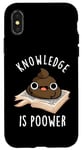 Coque pour iPhone X/XS Knowledge Is Poo-wer Jeu de mots amusant