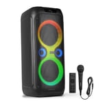 Core160 Portable Party Speaker with Microphone, LED Lights and Bluetooth 2x 8"