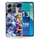 Cokitec Coque Renforcée Shatterproof pour Xiaomi Redmi Note 13 4G Manga Dragon Ball Sangohan Duo