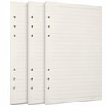 A5 Påfyllningspapper 3-pack 100GSM Tjockt Påfyllningspapper 6 Hål 135 Ark (270 Sidor) för 6 Ringpärm Journal Notebook Linjerat Papper