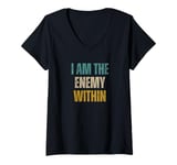 Womens Kamala Harris I Am The Enemy Within V-Neck T-Shirt