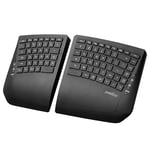 Perixx PERIBOARD-624B US Wireless Split Keyboard with Adjustable Angle, Slim Membrane Key, Black, US