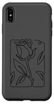 Coque pour iPhone XS Max Rose noire abstraite dessin minimaliste Line Art