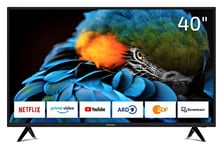 DYON Smart 40 XT Téléviseur 100 cm (40 Pouces) (Smart TV Full-HD, Triple Tuner HD (DVB-C/-S2/-T2), Prime Video, Netflix, Youtube & HbbTV, WLAN, Mode hôtel), Noir