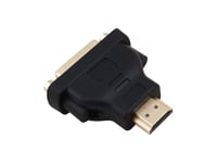 Helos Adapter Guldpläterad, Hdmi-Kontakt/Dvi-Uttag, 4K, Svart