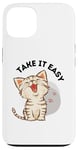 iPhone 13 Take it easy with cute cat and cat paws design Case