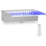 Uniprodo Vattenfall till pool - 30 cm LED-belysning Blå / vit Djupt vattenutlopp