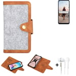 Felt Case + earphones for Samsung Galaxy M11 Cover light grey