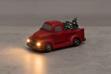 Julpynt - Röd bil med LED-lampor