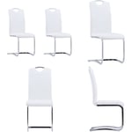 Chaises à manger cantilever lot de 2 blanc similicuir - chaise de salle à manger - chaises de salle à manger - Home & Living