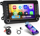 Android 13 Autoradio Pour Vw Golf 5 6 Polo Seat Skoda Radio Avec Carplay Sans Fil Android Auto Radio Voiture 7 Pouces Avec Écran Gps Wifi Bt Fm Rds Hifi Caméra De Recul