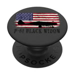 Patriotic P-61 Black Widow WWII Fighter Plane Air Force PopSockets Adhesive PopGrip